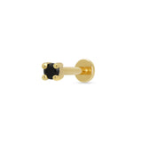 Scream Pretty |  Black & Gold Plate Flat back Stud
