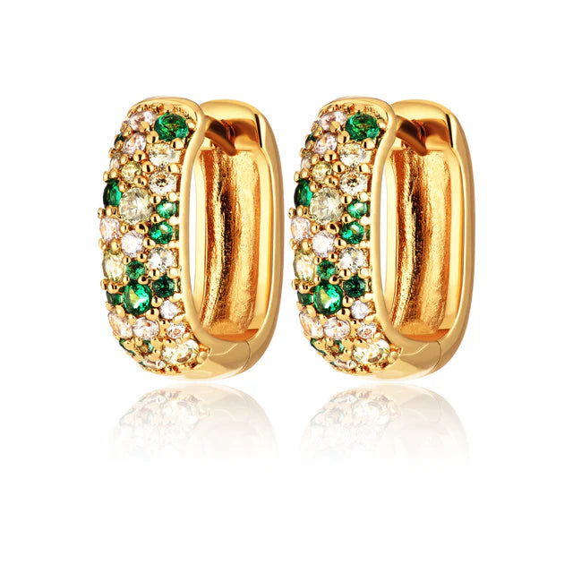 gold-mosaic-chunky-huggie-hoop-earrings-with-green-and-clear-stones.webp
