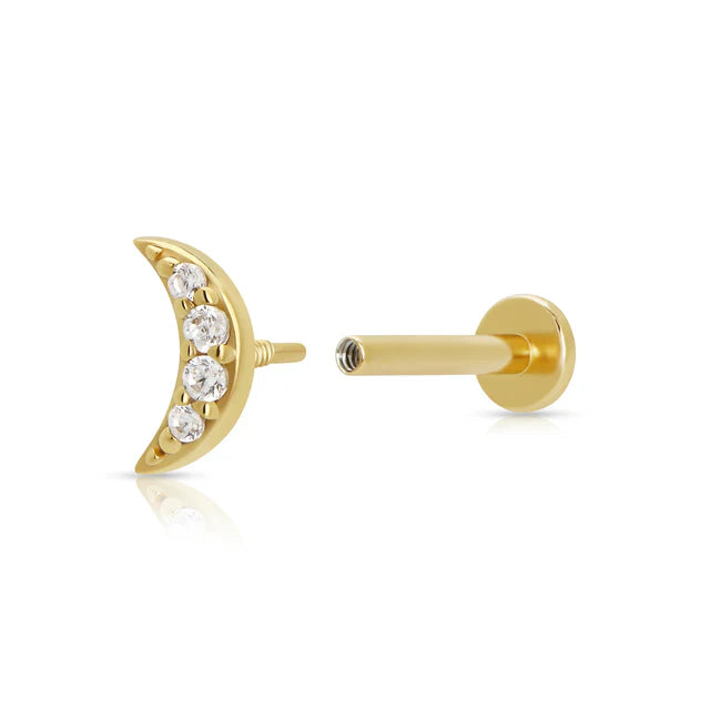 Scream Pretty | Sparkling Moon Single Flat back Earring