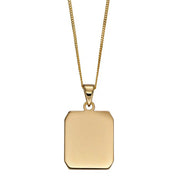 Penmans | Rectangular Gold Dog Tag Pendant