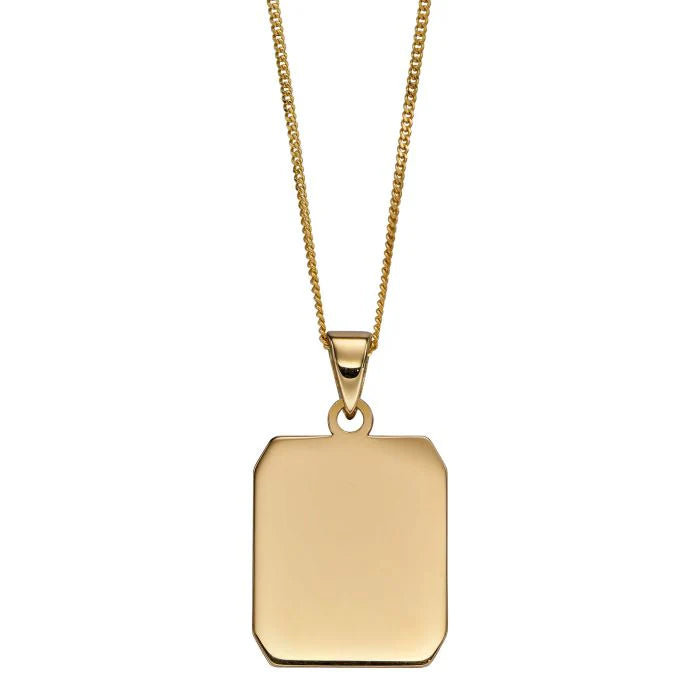 Penmans | Rectangular Gold Dog Tag Pendant