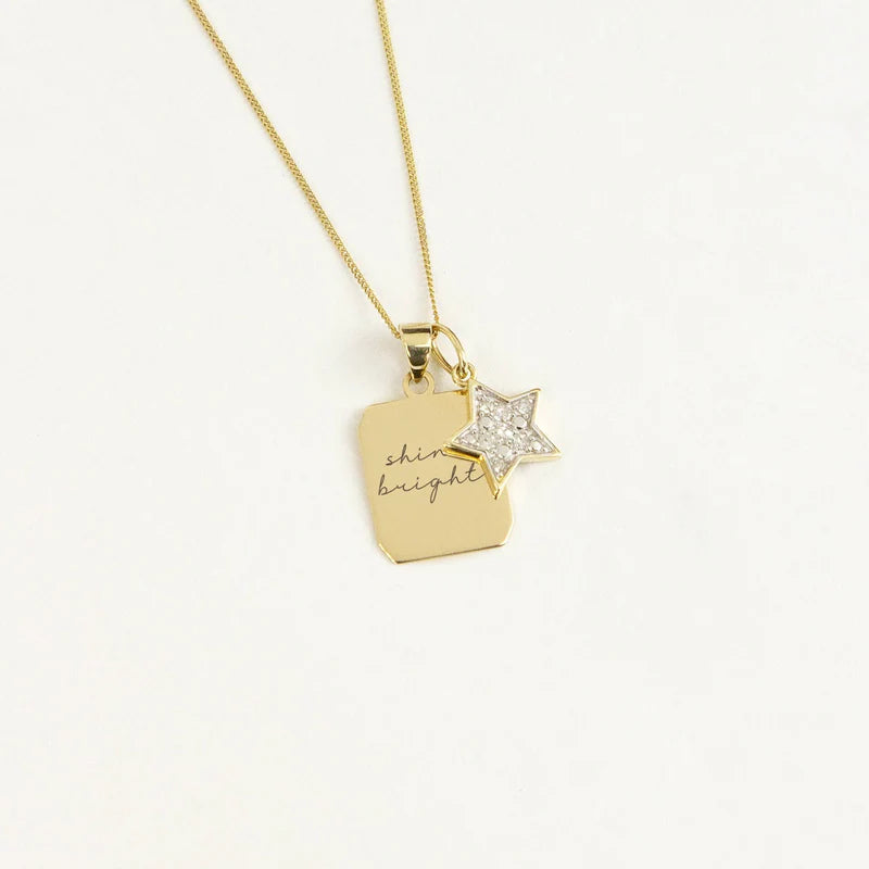 Penmans |  9ct Yellow Gold Star Pendant with Diamonds