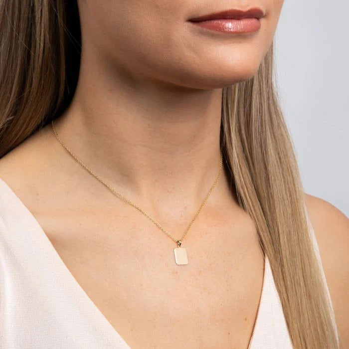 Penmans | Rectangular Gold Dog Tag Pendant