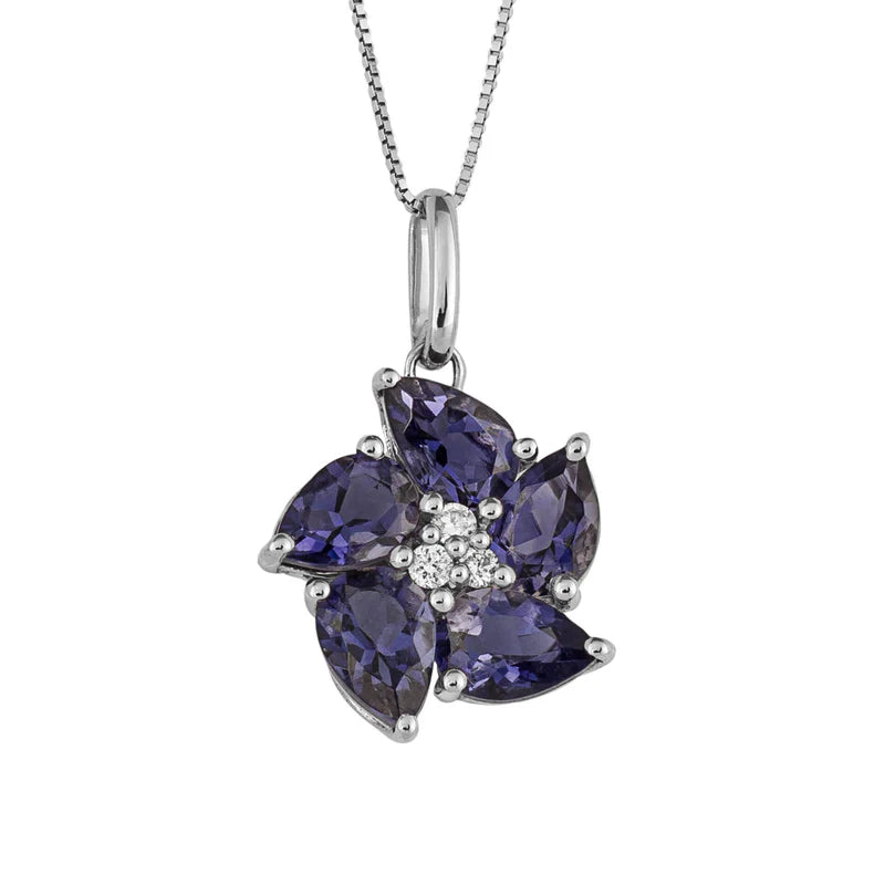 Penmans |  9ct White Gold Peony Flower Pendant