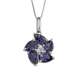 Penmans |  9ct White Gold Peony Flower Pendant