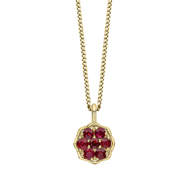 Penmans | Seven Stone Ruby Cluster Pendant
