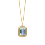 Penmans | Elongated Octagon Aquamarine & Gold Pendant