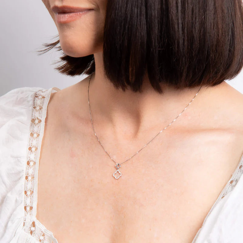 Penmans | 9ct White Gold Diamond Quatrefoil Pendant