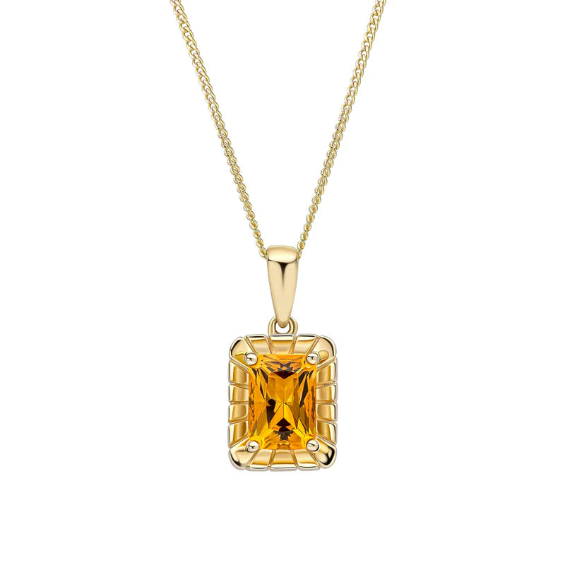 Penmans |  9ct Yellow Gold Octagon Citrine Pendant