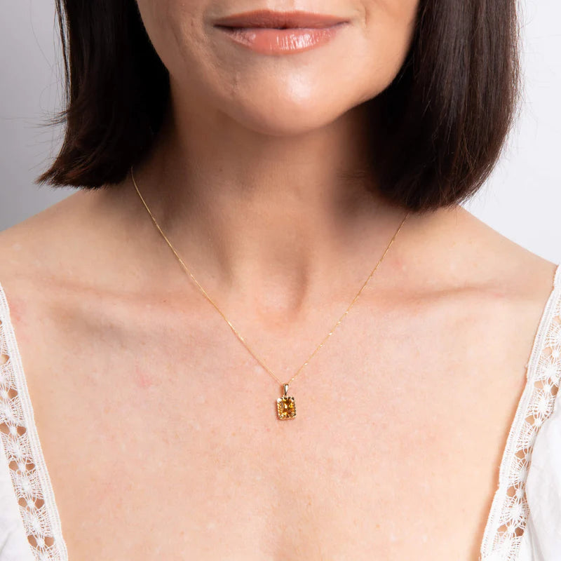 Penmans |  9ct Yellow Gold Octagon Citrine Pendant