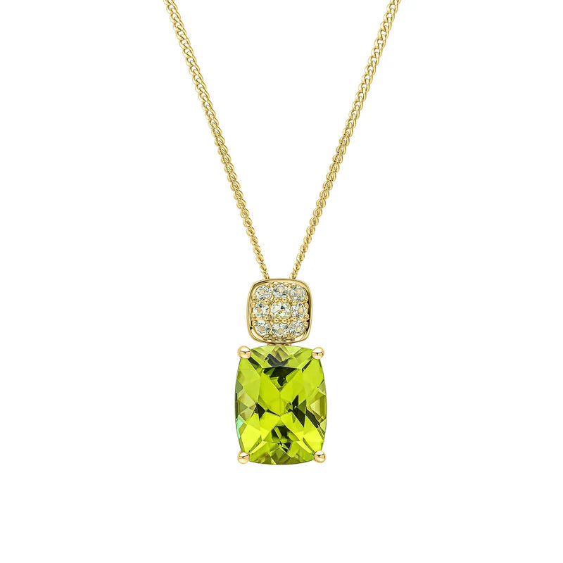 Penmans | Cushion Cut & Cluster Peridot Pendant