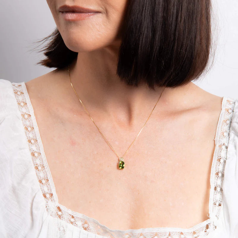 Penmans | Cushion Cut & Cluster Peridot Pendant