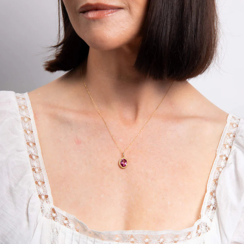 Penmans | Oval Cut Pink Topaz Pendant
