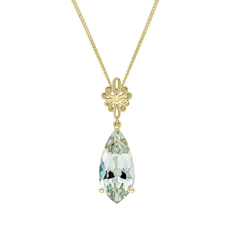 Penmans | Fancy Cut Green Quartz Drop Pendant