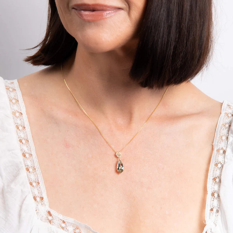 Penmans | Fancy Cut Green Quartz Drop Pendant