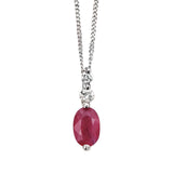 Penmans |  9ct White Gold, Diamond & Ruby Pendant