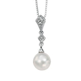 Penmans | 9ct White Gold Freshwater Pearl & Diamond Pendant