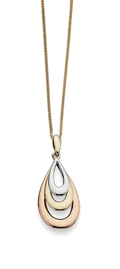 Penmans | 9ct Yellow Gold Tri-Metal Teardrop Pendant