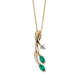 Penmans |  9ct Yellow Gold Vine Pendant with Emerald