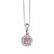 Penmans | Pink Sapphire Pendant with Diamond Surround