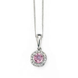 Penmans | Pink Sapphire Pendant with Diamond Surround