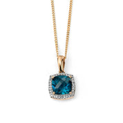 Penmans | Checkerboard London Blue Topaz Pendant
