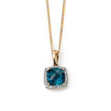 Penmans | Checkerboard London Blue Topaz Pendant