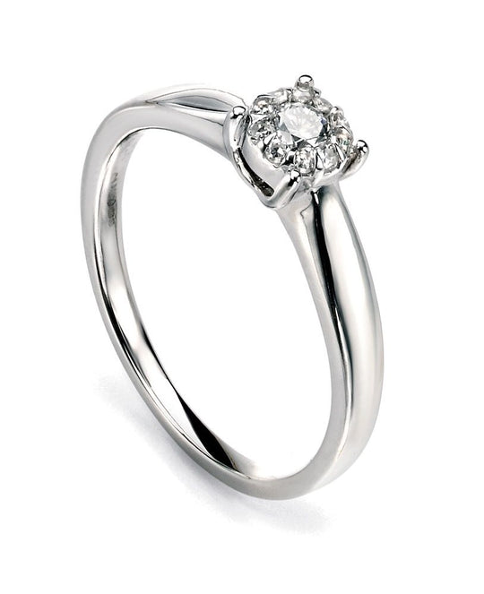 Penmans |  9ct White Gold Diamond cluster engagement Ring
