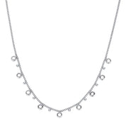 Bijoux De Mimi | Grace Silver Crystal Droplet Necklace