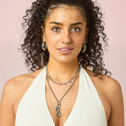 Bijoux De Mimi | Grace Silver Crystal Droplet Necklace
