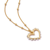 Daisy London |  Gold Plated Pearl & Heart Necklace