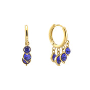 Bijoux De Mimi | Iris Gold Blue Waterfall Huggie Earrings