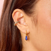 Bijoux De Mimi | Iris Gold Blue Waterfall Huggie Earrings