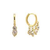 Bijoux De Mimi | Iris Gold Crystal Waterfall Huggie Earrings