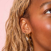 Bijoux De Mimi | Iris Gold Crystal Waterfall Huggie Earrings