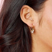 Bijoux De Mimi | Iris Gold Crystal Waterfall Huggie Earrings