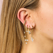 Bijoux De Mimi | Iris Gold Crystal Waterfall Huggie Earrings
