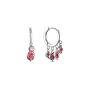 Bijoux De Mimi | Iris Silver Pink Waterfall Huggie Earrings