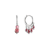 Bijoux De Mimi | Iris Silver Pink Waterfall Huggie Earrings