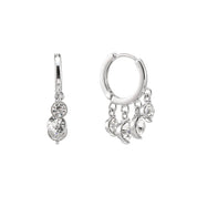 Bijoux De Mimi | Iris Silver Crystal Waterfall Huggie Earrings