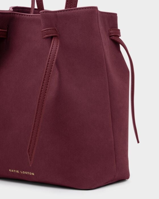 Katie Loxton | Celina Faux Suede Bucket Bag - Cherry