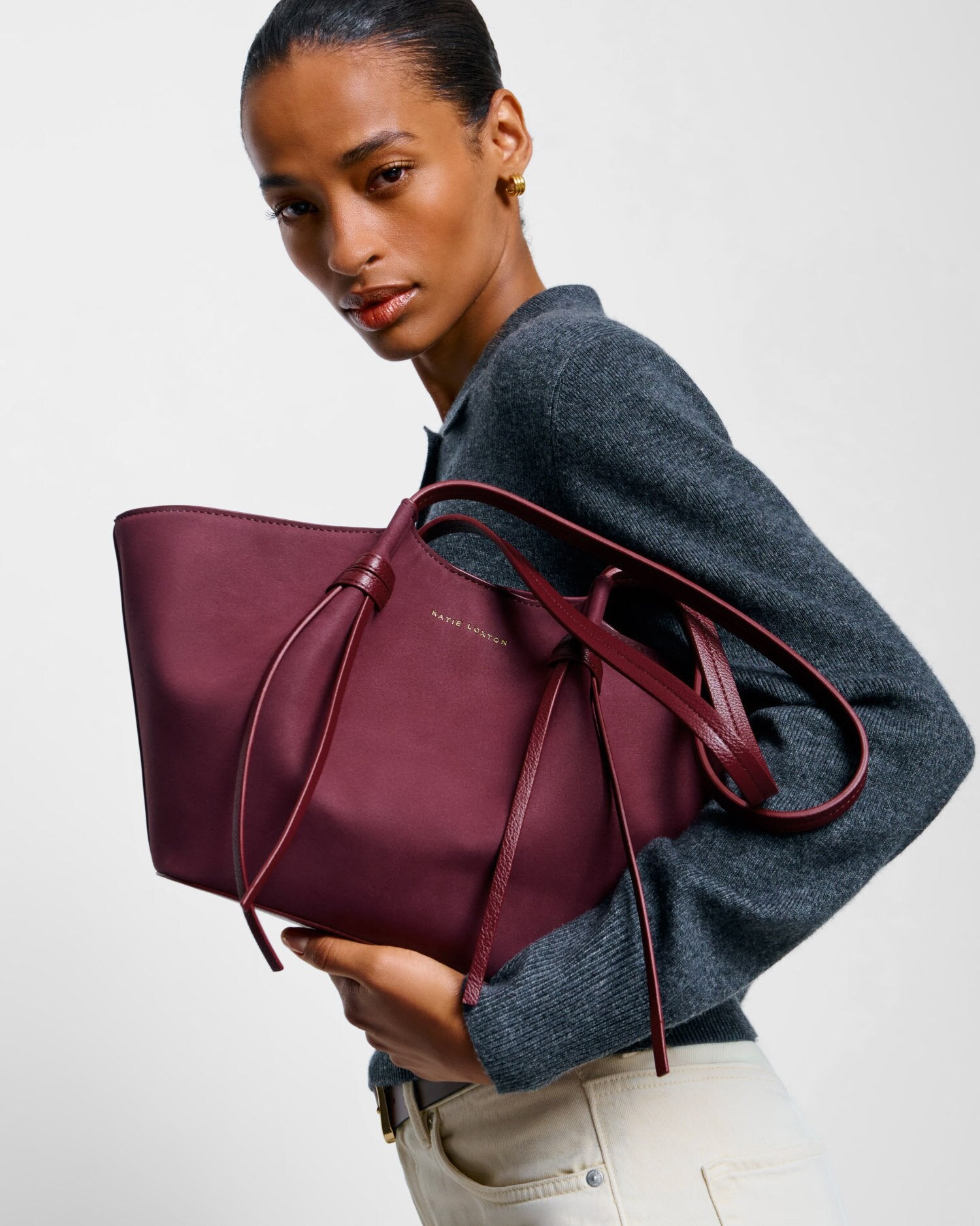 Katie Loxton | Celina Faux Suede Small Tote bag - Cherry