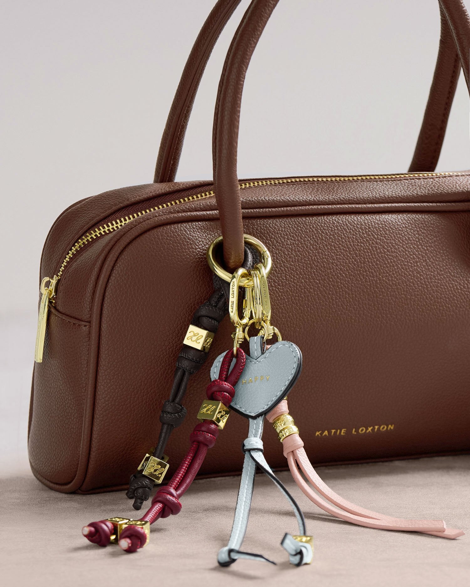 Katie Loxton | Happy Heart Charm Keyring - Moonstone Blue