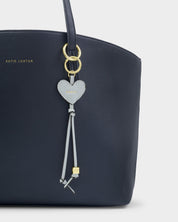 Katie Loxton | Happy Heart Charm Keyring - Moonstone Blue