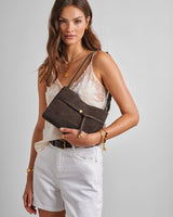 Katie Loxton | Lori Suedette  Crossbody bag - Bitter Chocolate