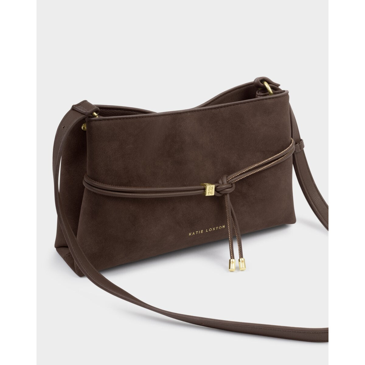 Katie Loxton | Lori Crossbody bag - Bitter Chocolate Suedette