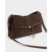 Katie Loxton | Lori Crossbody bag - Bitter Chocolate Suedette