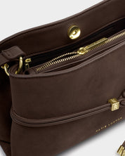 Katie Loxton | Lori Suedette  Crossbody bag - Bitter Chocolate