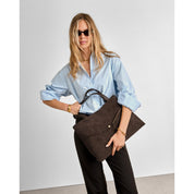 Katie Loxton | Lori Suedette Tote Bag - Bitter Chocolate