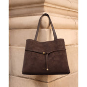 Katie Loxton | Lori Suedette Tote Bag - Bitter Chocolate